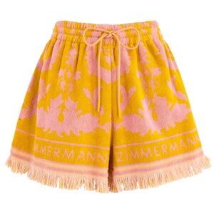 Zimmermann Fringed cotton terry shorts